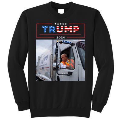 Donald Trump Rides In Garbage Truck Garbage Trump Sweatshirt