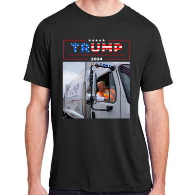 Donald Trump Rides In Garbage Truck Garbage Trump Adult ChromaSoft Performance T-Shirt