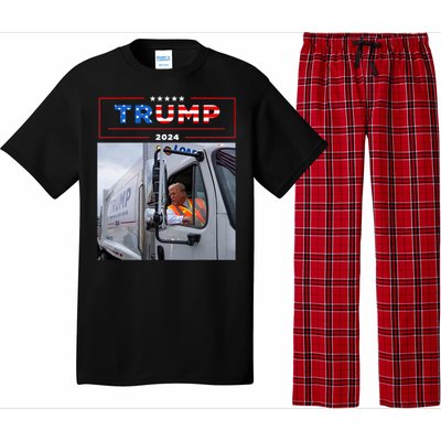 Donald Trump Rides In Garbage Truck Garbage Trump Pajama Set