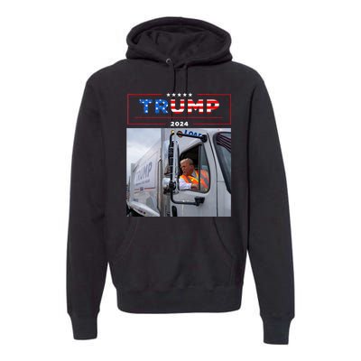 Donald Trump Rides In Garbage Truck Garbage Trump Premium Hoodie