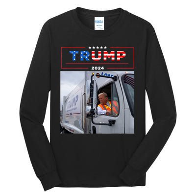 Donald Trump Rides In Garbage Truck Garbage Trump Tall Long Sleeve T-Shirt