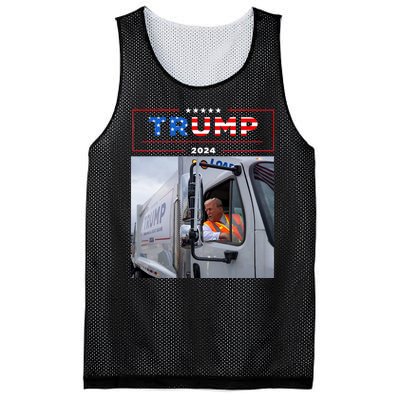 Donald Trump Rides In Garbage Truck Garbage Trump Mesh Reversible Basketball Jersey Tank