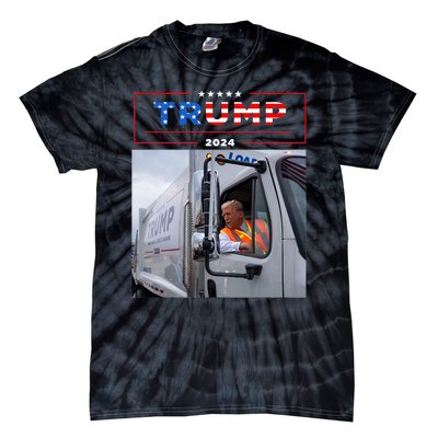 Donald Trump Rides In Garbage Truck Garbage Trump Tie-Dye T-Shirt