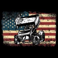 Dirt Track Racing Sprint Car Vintage Retro American Flag Visor