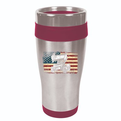 Dirt Track Racing Sprint Car Vintage Retro American Flag 16oz Travel Tumbler