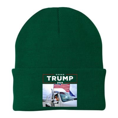 Donald Trump Rides In Garbage Truck Garbage Trump Knit Cap Winter Beanie