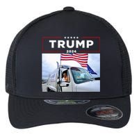 Donald Trump Rides In Garbage Truck Garbage Trump Flexfit Unipanel Trucker Cap