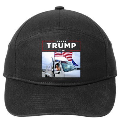 Donald Trump Rides In Garbage Truck Garbage Trump 7-Panel Snapback Hat