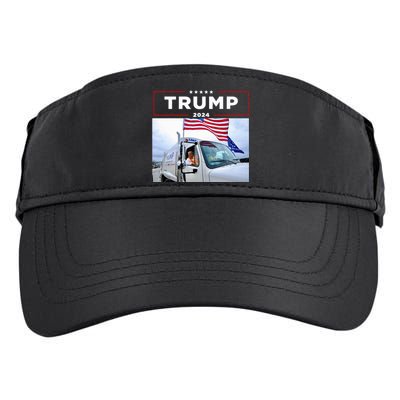 Donald Trump Rides In Garbage Truck Garbage Trump Adult Drive Performance Visor