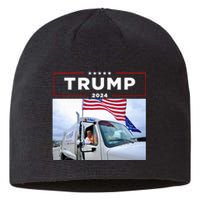 Donald Trump Rides In Garbage Truck Garbage Trump Sustainable Beanie