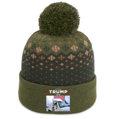 Donald Trump Rides In Garbage Truck Garbage Trump The Baniff Cuffed Pom Beanie