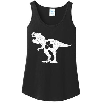 Dinosaur T Rex St Patricks Day Shamrock Adults Boy Ladies Essential Tank