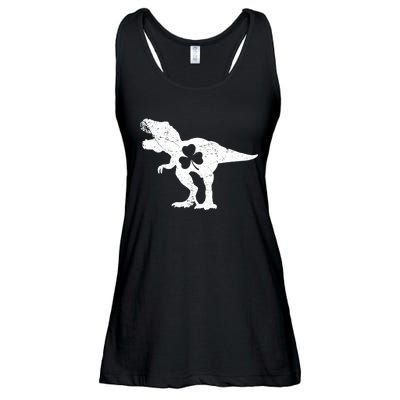 Dinosaur T Rex St Patricks Day Shamrock Adults Boy Ladies Essential Flowy Tank