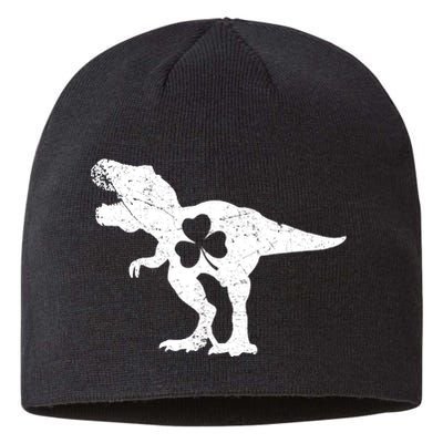 Dinosaur T Rex St Patricks Day Shamrock Adults Boy Sustainable Beanie