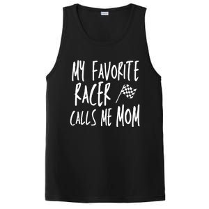 Dirt Track Racing Flag My Favorite Racer Calls Me Mom Race Gift PosiCharge Competitor Tank