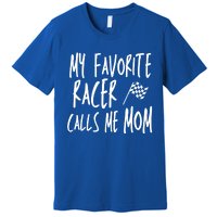 Dirt Track Racing Flag My Favorite Racer Calls Me Mom Race Gift Premium T-Shirt