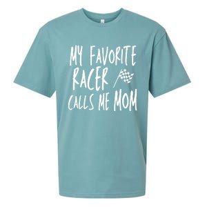 Dirt Track Racing Flag My Favorite Racer Calls Me Mom Race Gift Sueded Cloud Jersey T-Shirt