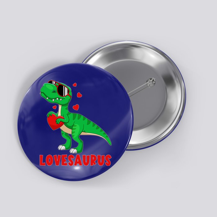 Dinosaur T Rex Valentines Day Valentine Lovesaurus Gift Button