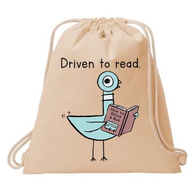 Driven To Read Pigeon Library Reading Books Reader Drawstring Bag
