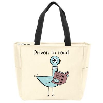 Driven To Read Pigeon Library Reading Books Reader Zip Tote Bag