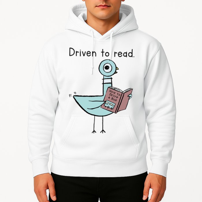 Driven To Read Pigeon Library Reading Books Reader Hoodie