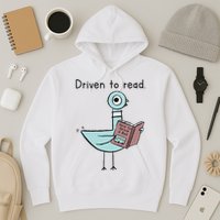 Driven To Read Pigeon Library Reading Books Reader Hoodie