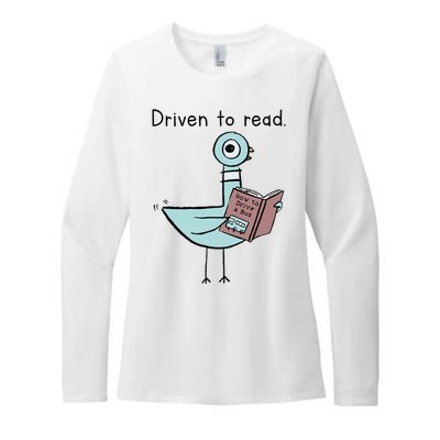 Driven To Read Pigeon Library Reading Books Reader Womens CVC Long Sleeve Shirt