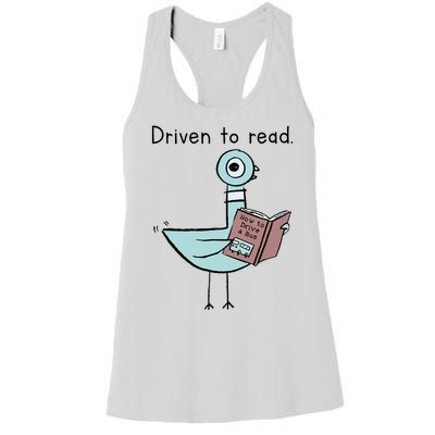 Driven To Read Pigeon Library Reading Books Reader Women's Racerback Tank