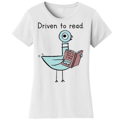 Driven To Read Pigeon Library Reading Books Reader Women's T-Shirt