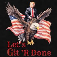 Donald Trump Riding Bald Eagle LetS Git R Done Ladies PosiCharge Tri-Blend Wicking Tank