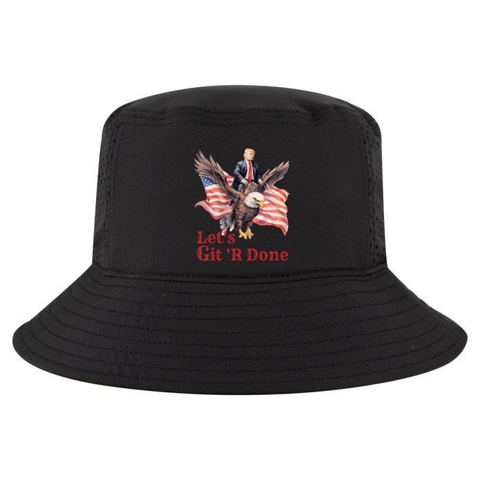 Donald Trump Riding Bald Eagle LetS Git R Done Cool Comfort Performance Bucket Hat