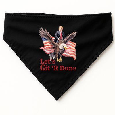 Donald Trump Riding Bald Eagle LetS Git R Done USA-Made Doggie Bandana