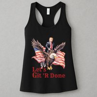Donald Trump Riding Bald Eagle LetS Git R Done Womens Tank Top