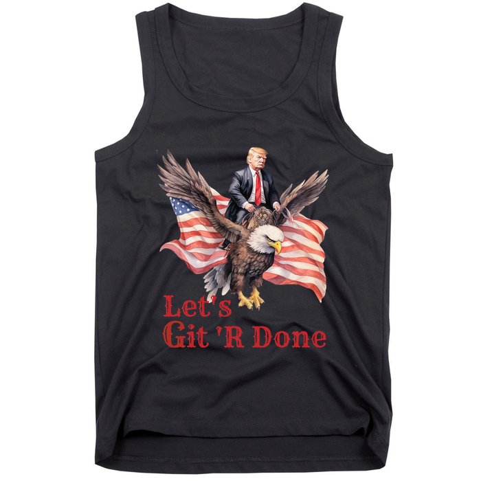 Donald Trump Riding Bald Eagle LetS Git R Done Tank Top