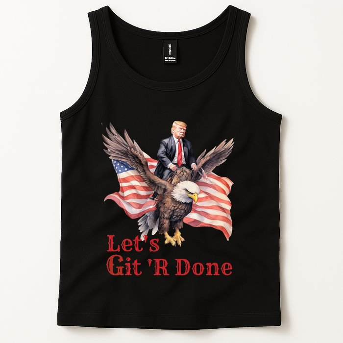 Donald Trump Riding Bald Eagle LetS Git R Done Tank Top