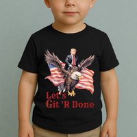 Donald Trump Riding Bald Eagle LetS Git R Done Toddler T-Shirt