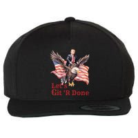 Donald Trump Riding Bald Eagle LetS Git R Done Wool Snapback Cap