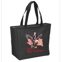 Donald Trump Riding Bald Eagle LetS Git R Done Zip Tote Bag