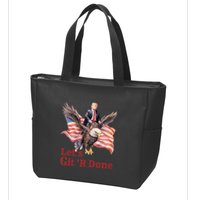 Donald Trump Riding Bald Eagle LetS Git R Done Zip Tote Bag