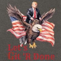 Donald Trump Riding Bald Eagle LetS Git R Done Cotton Canvas Backpack