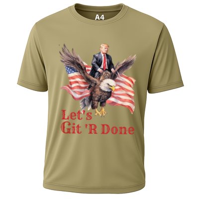 Donald Trump Riding Bald Eagle LetS Git R Done Performance Shirt