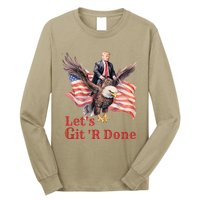 Donald Trump Riding Bald Eagle LetS Git R Done Long Sleeve Shirt