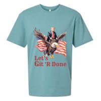 Donald Trump Riding Bald Eagle LetS Git R Done Sueded Cloud Jersey T-Shirt