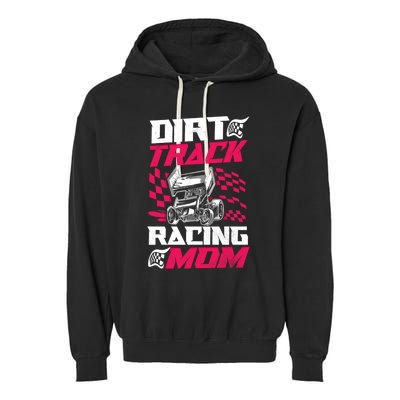 Dirt Track Racing Race Sprint Car Grandma Mom Gift Garment-Dyed Fleece Hoodie