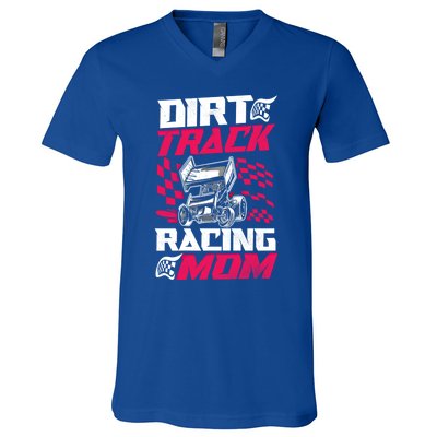 Dirt Track Racing Race Sprint Car Grandma Mom Gift V-Neck T-Shirt