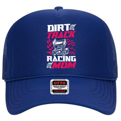 Dirt Track Racing Race Sprint Car Grandma Mom Gift High Crown Mesh Back Trucker Hat