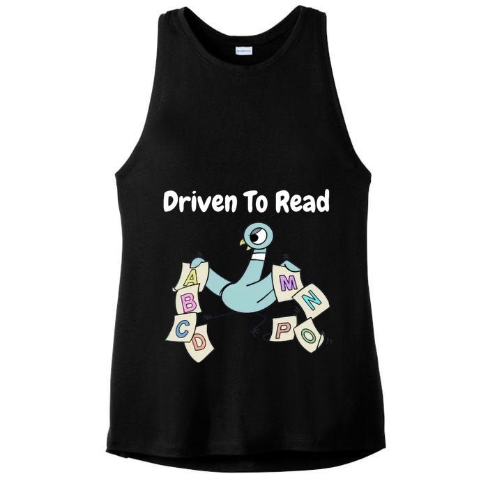 Driven To Read Pigeon Library Reading Books Reader Ladies PosiCharge Tri-Blend Wicking Tank