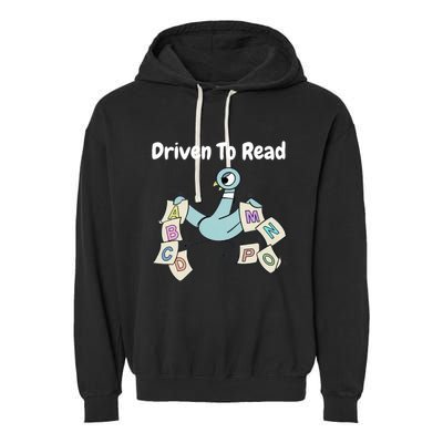 Driven To Read Pigeon Library Reading Books Reader Garment-Dyed Fleece Hoodie