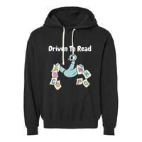 Driven To Read Pigeon Library Reading Books Reader Garment-Dyed Fleece Hoodie
