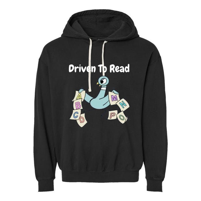 Driven To Read Pigeon Library Reading Books Reader Garment-Dyed Fleece Hoodie